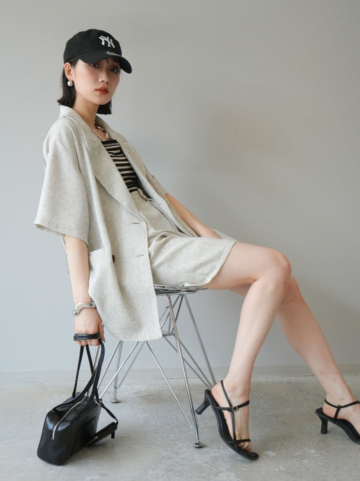 [SET]サマーツイードハーフジャケット+サマーツイードハーフパンツ(2set)