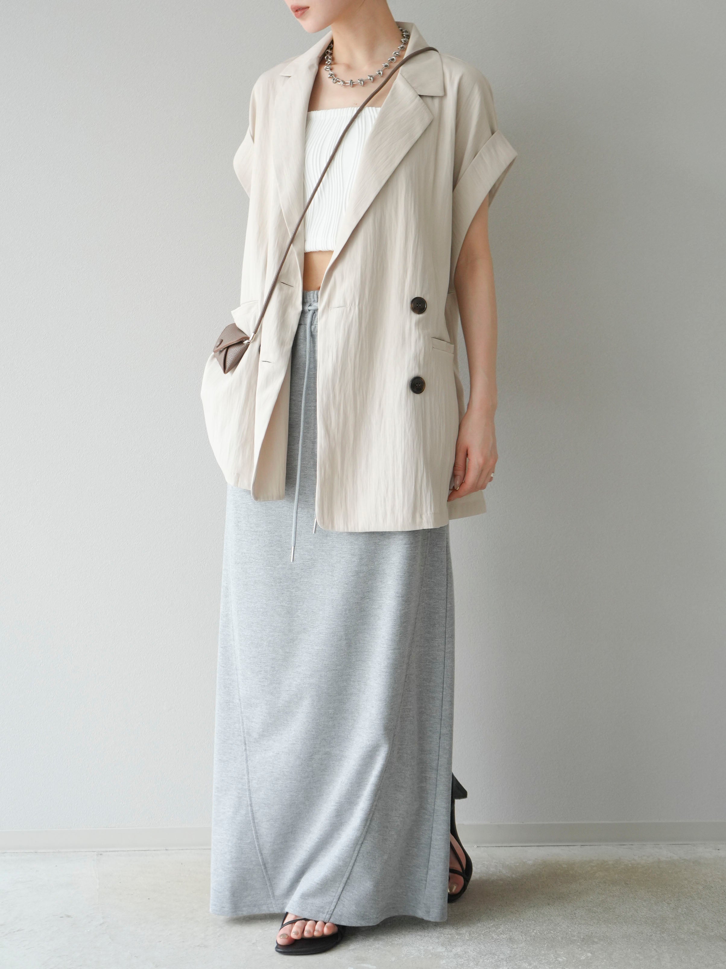 予約]スウェットロングスカート/グレー – Lumier