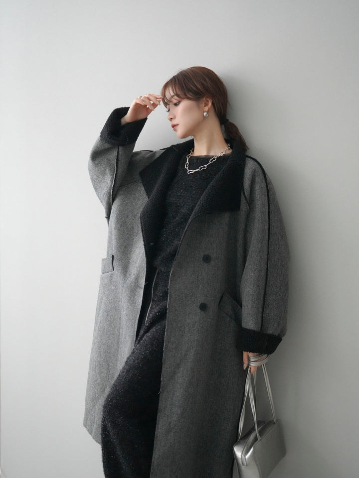 [予約]アウトシーム裏ボアコート/gray