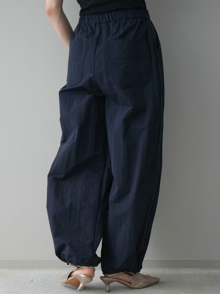 [予約]ドロストサイドラインナイロンパンツ/black