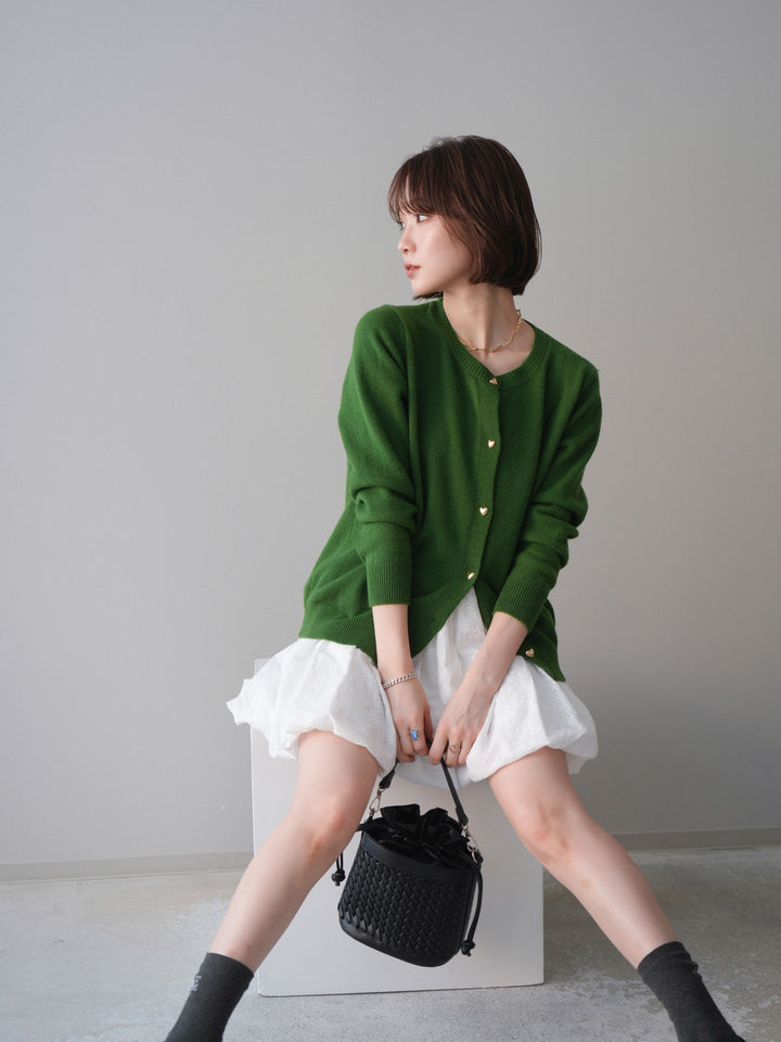 [SET]ハートボタンニットカーディガン+ハートボタンニットカーディガン(2set)