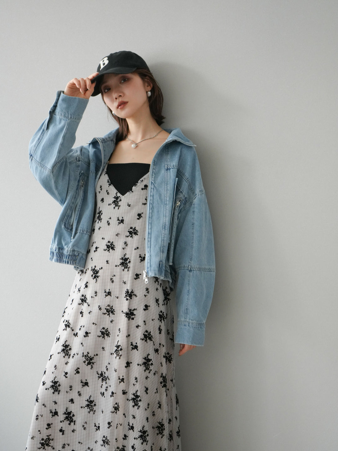 [予約]ZIPポケットデニムショートブルゾン/ブリーチ