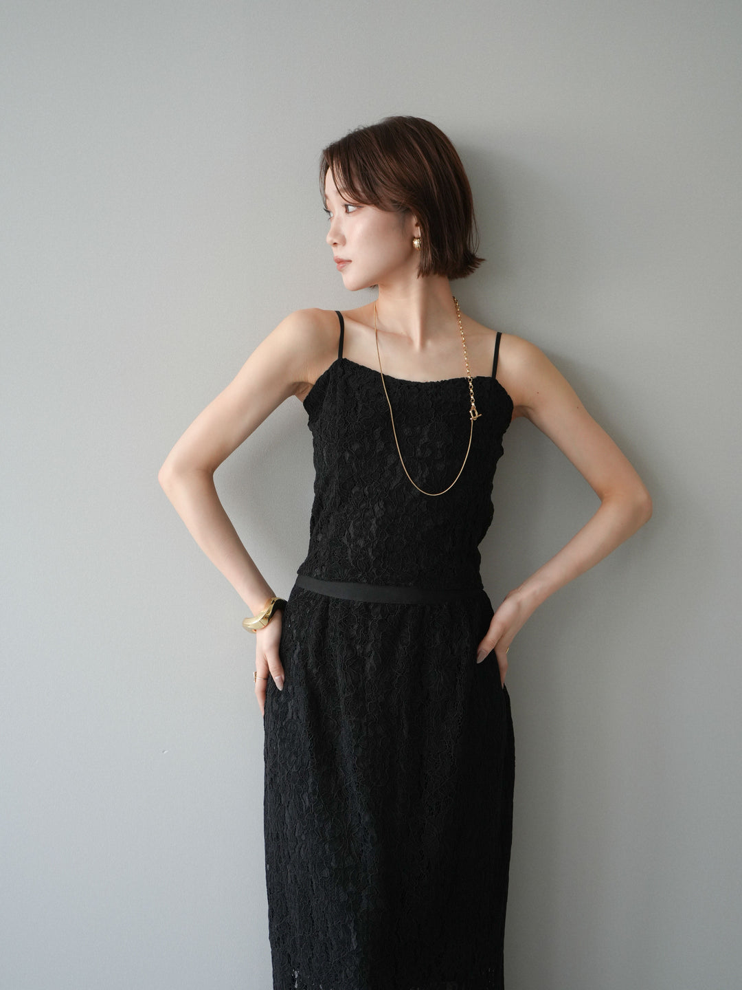 [SET]フルレースキャミ＆IラインスカートSET UP