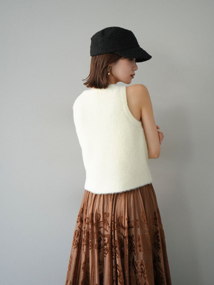 [予約]シャギーニットタンクトップ/アイボリー