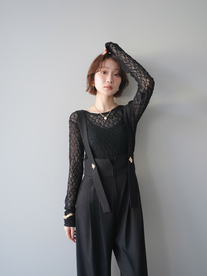 [予約]バックラウンドジャガードレーストップス/black