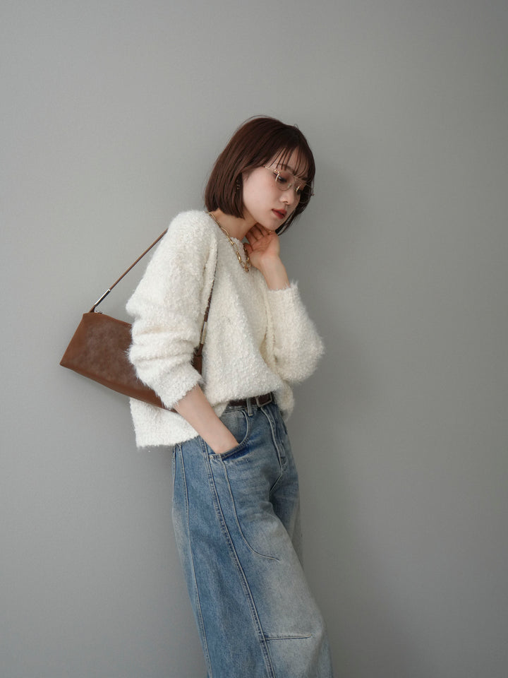 [SET]モールラメミックスヤーンニットプルオーバー+選べるアクセセット(2set)