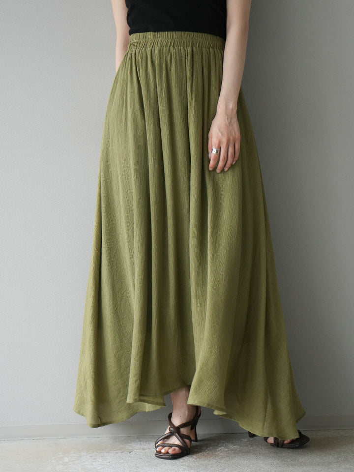 [SET]ビーズモチーフ楊柳ブラウス＆フレアスカートSET UP(2set)