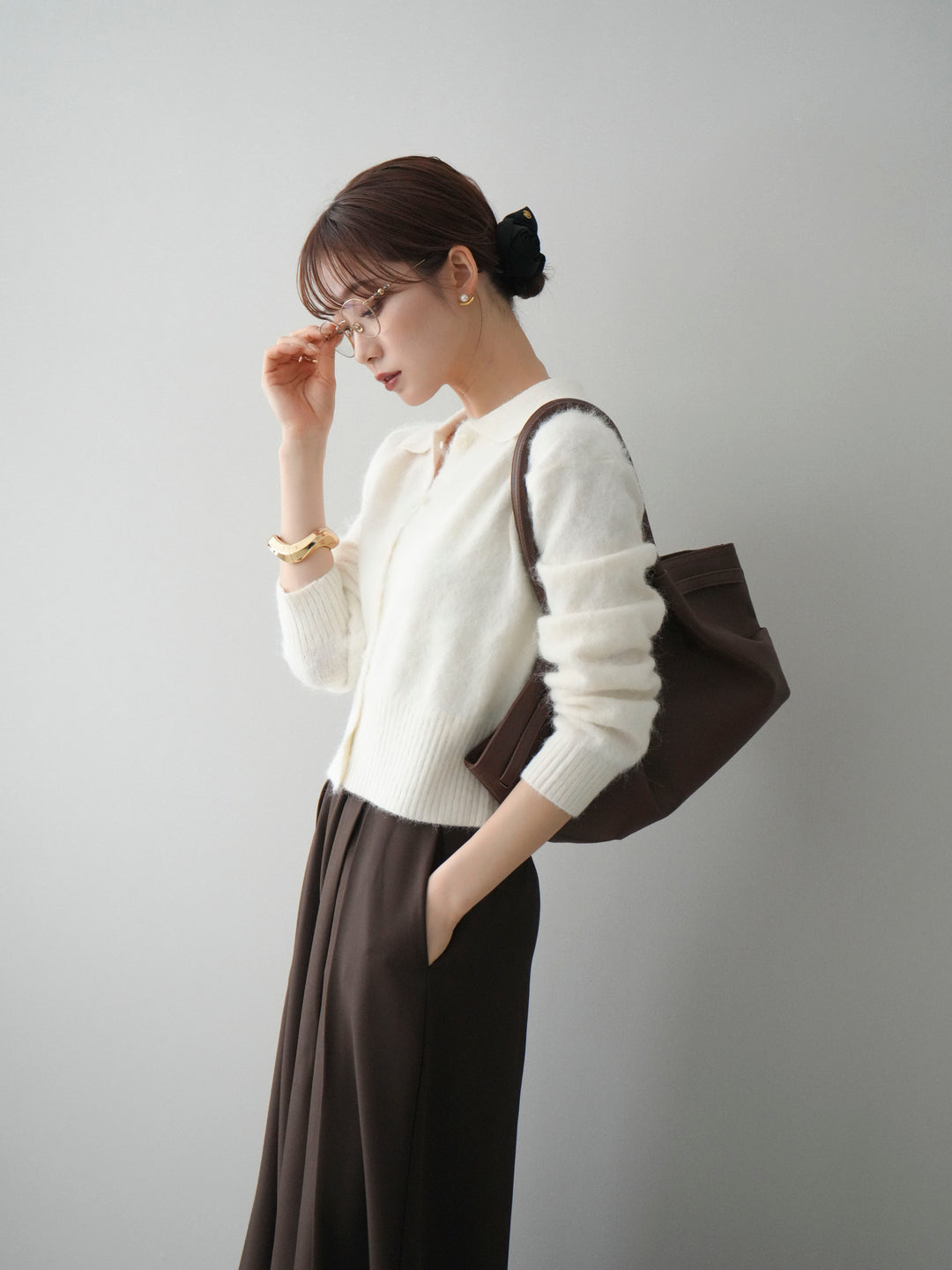 [SET]モヘア衿付きボタンプルオーバー+モヘア衿付きボタンプルオーバー(2set)