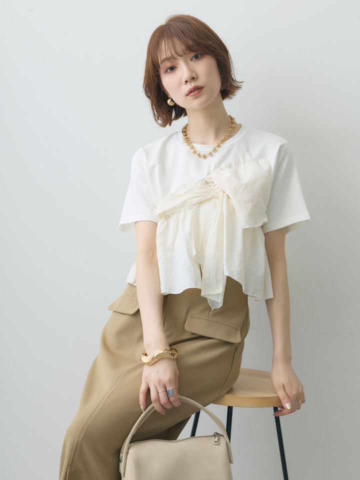 [SET]ナイロンドッキングツイストTEE +ナイロンドッキングツイストTEE (2set)