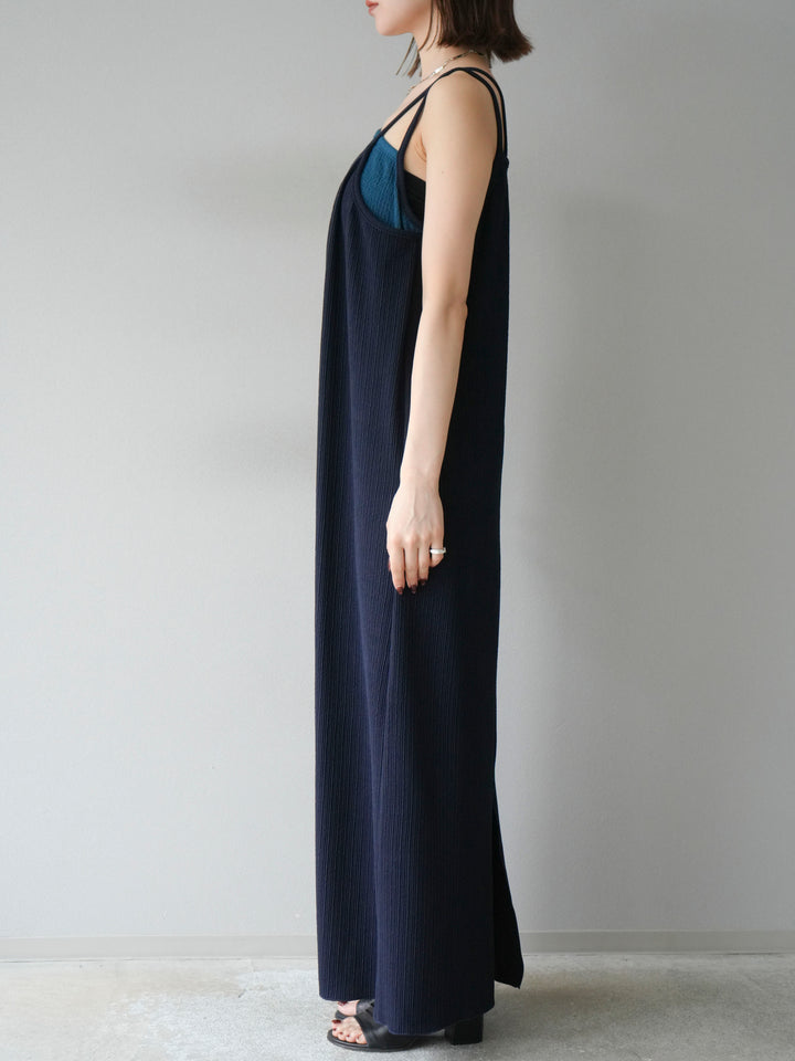 [予約]バイカラーレイヤードキャミワンピース/ネイビー