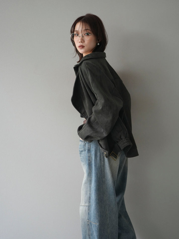 [予約]スエードライダースミドルジャケット/black