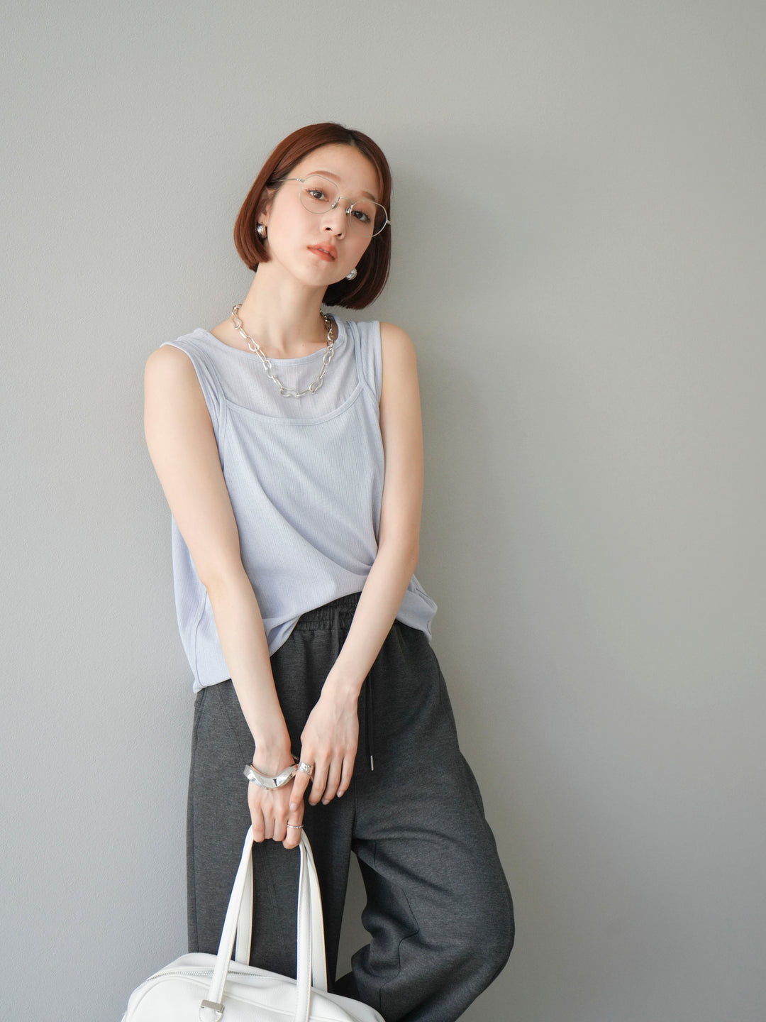 [予約]アイスタッチ2WAYデザインキャミタンク/ブルー