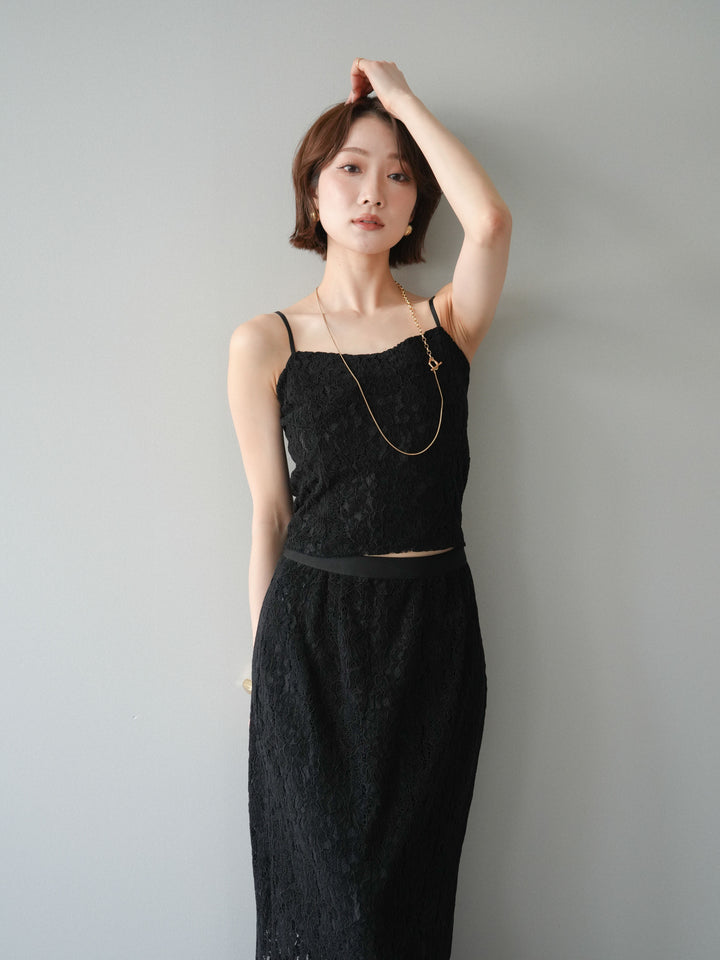 [SET]フルレースキャミ＆IラインスカートSET UP