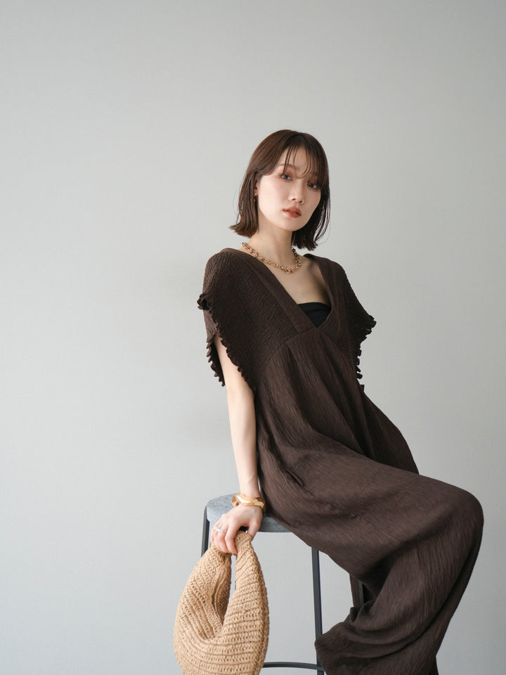 [SET]楊柳シャーリングサロペット+楊柳シャーリングサロペット(2set)