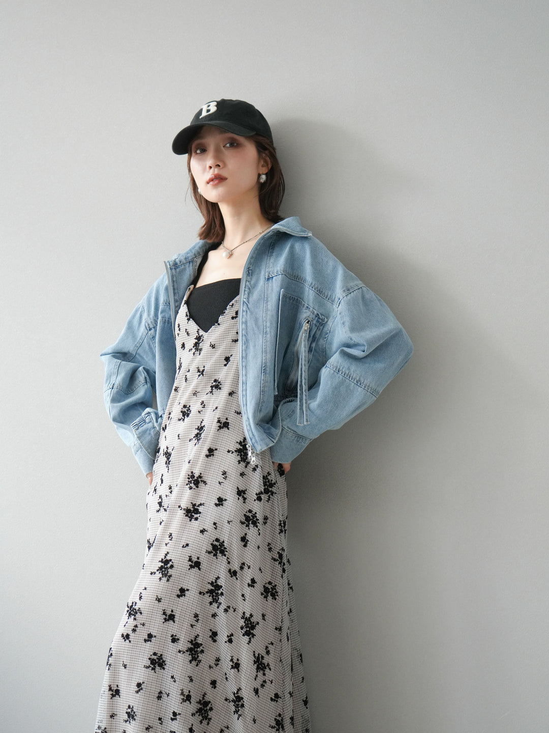 [予約]ZIPポケットデニムショートブルゾン/ブリーチ