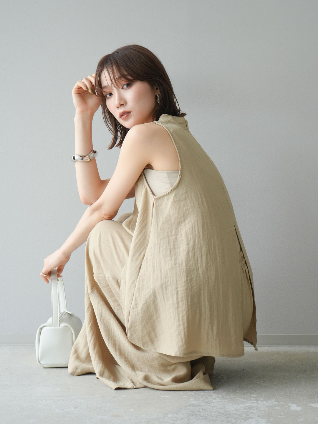 [SET]ホルターネックバックスリットブラウス＆スーパーワイドパンツSET UP(2set)