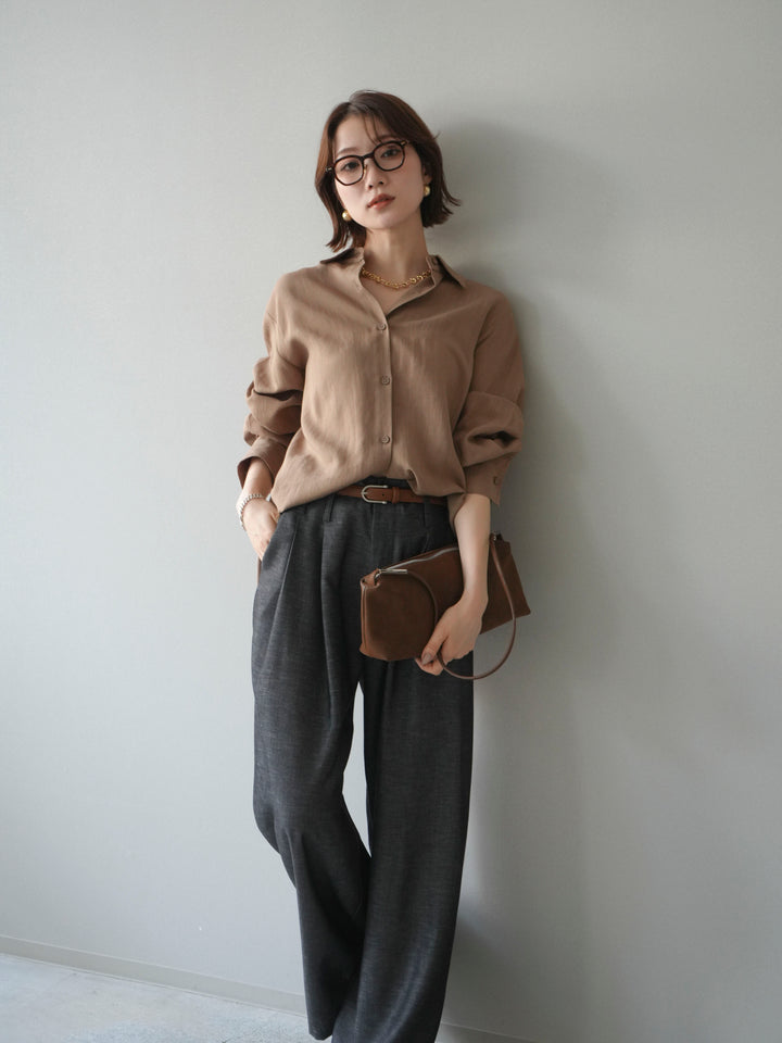 [予約]バックVレースデザインシャツ/beige