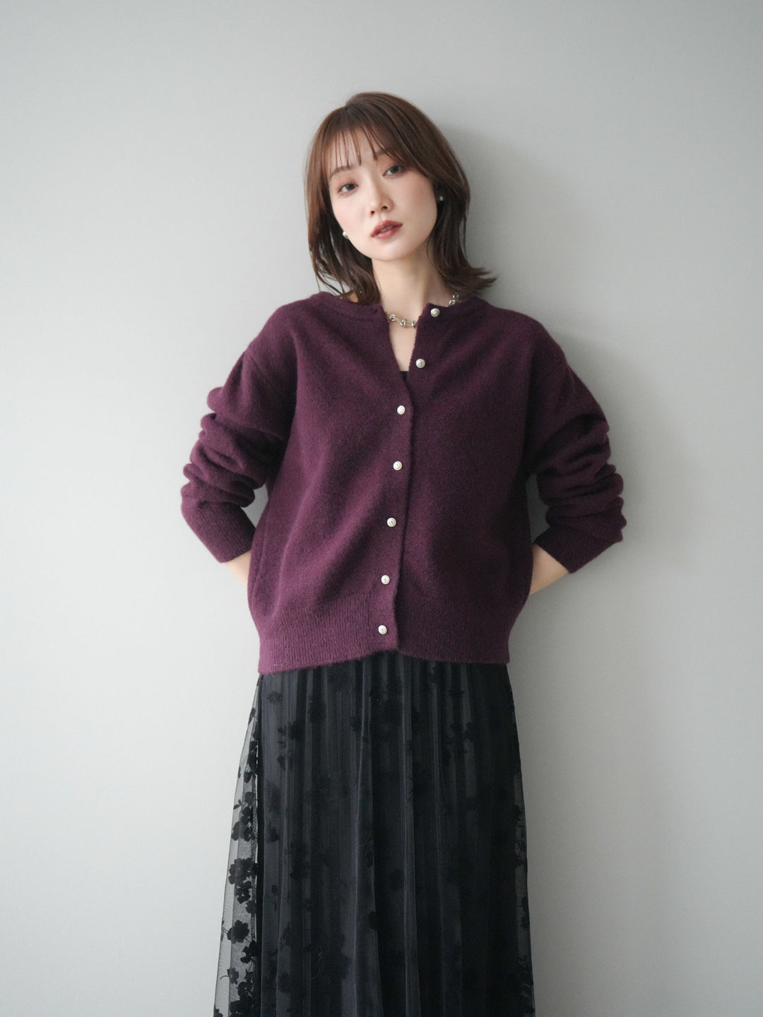 [SET]アンティークボタンニットカーディガン+アンティークボタンニットカーディガン(2set)