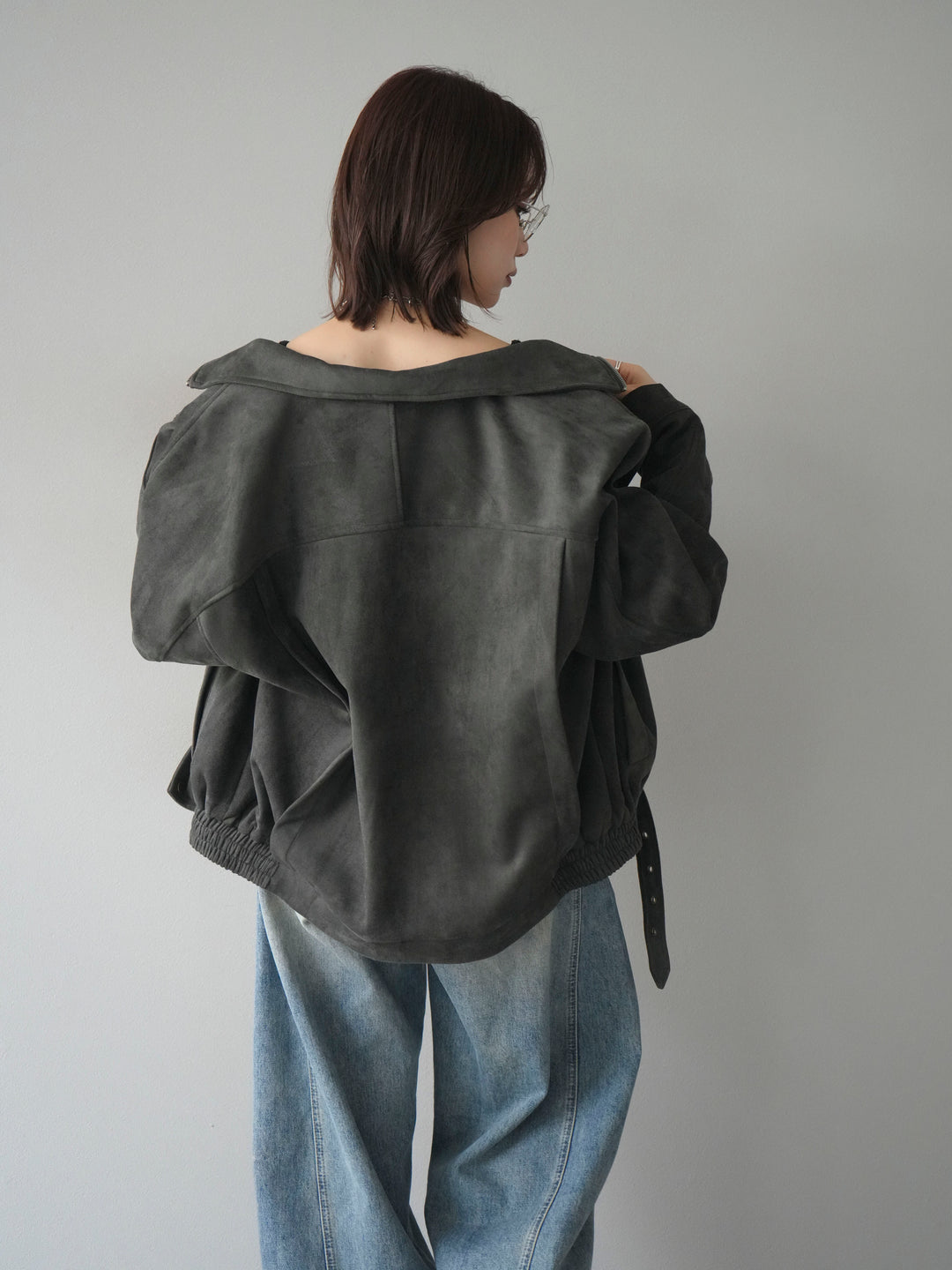 [予約]スエードライダースミドルジャケット/black