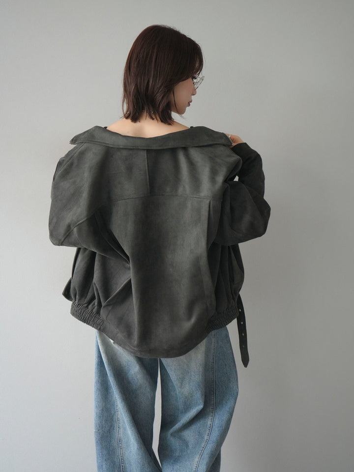 [予約]スエードライダースミドルジャケット/black