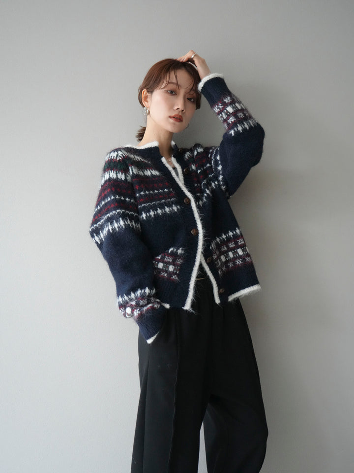 [SET]求心柄ウッドボタンニットカーディガン+2WAYデザインスウェットパンツ(2set)