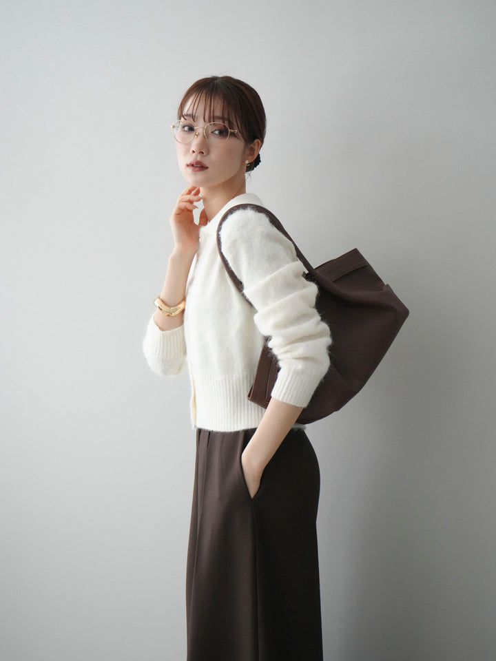 [SET]モヘア衿付きボタンプルオーバー+選べるアクセセット(2set)