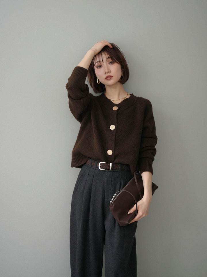 [SET]BIGボタンニットカーディガン+選べるアクセセット(2set)