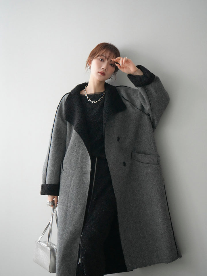 [予約]アウトシーム裏ボアコート/gray
