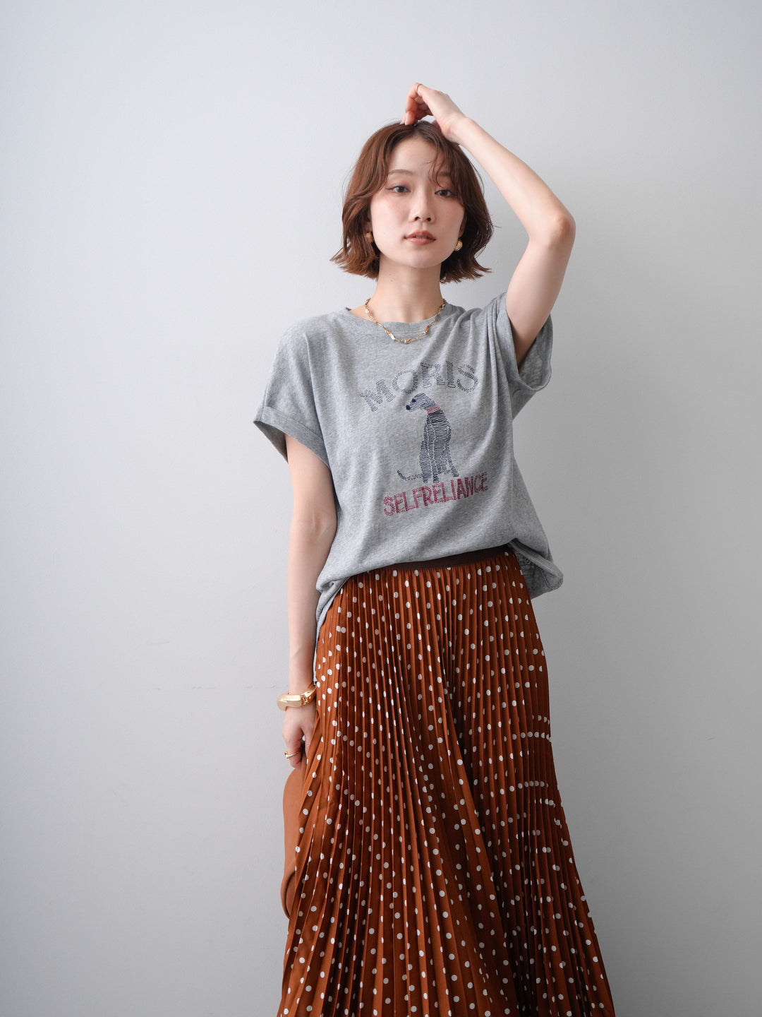 [予約]ドッグエンブロイダリーTEE/gray