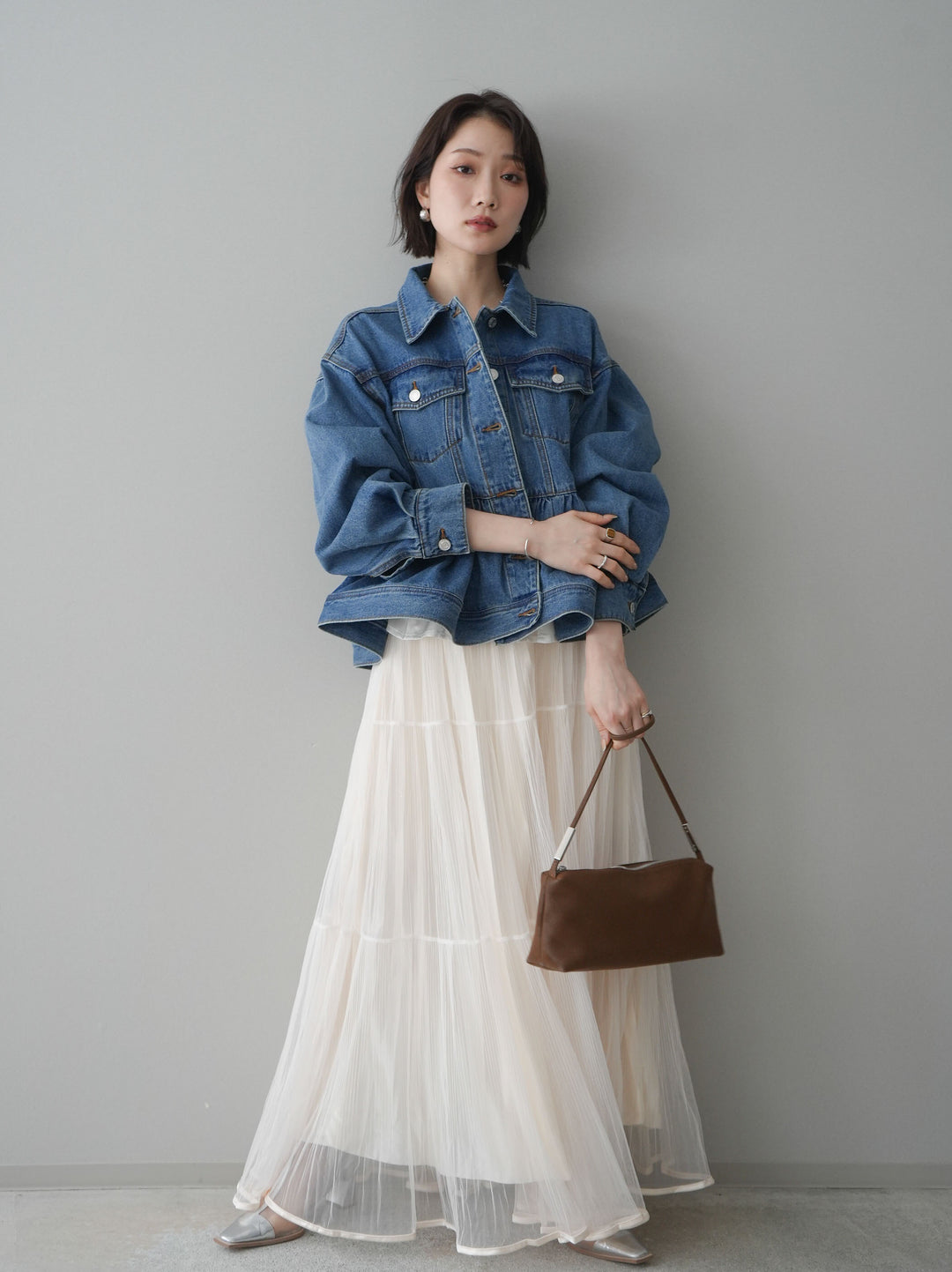 [SET]ラメプリーツレイヤードチュールロングスカート+ラメプリーツレイヤードチュールロングスカート(2set)