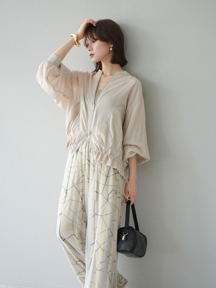 [預訂] Washer Sheer Blouson/象牙白