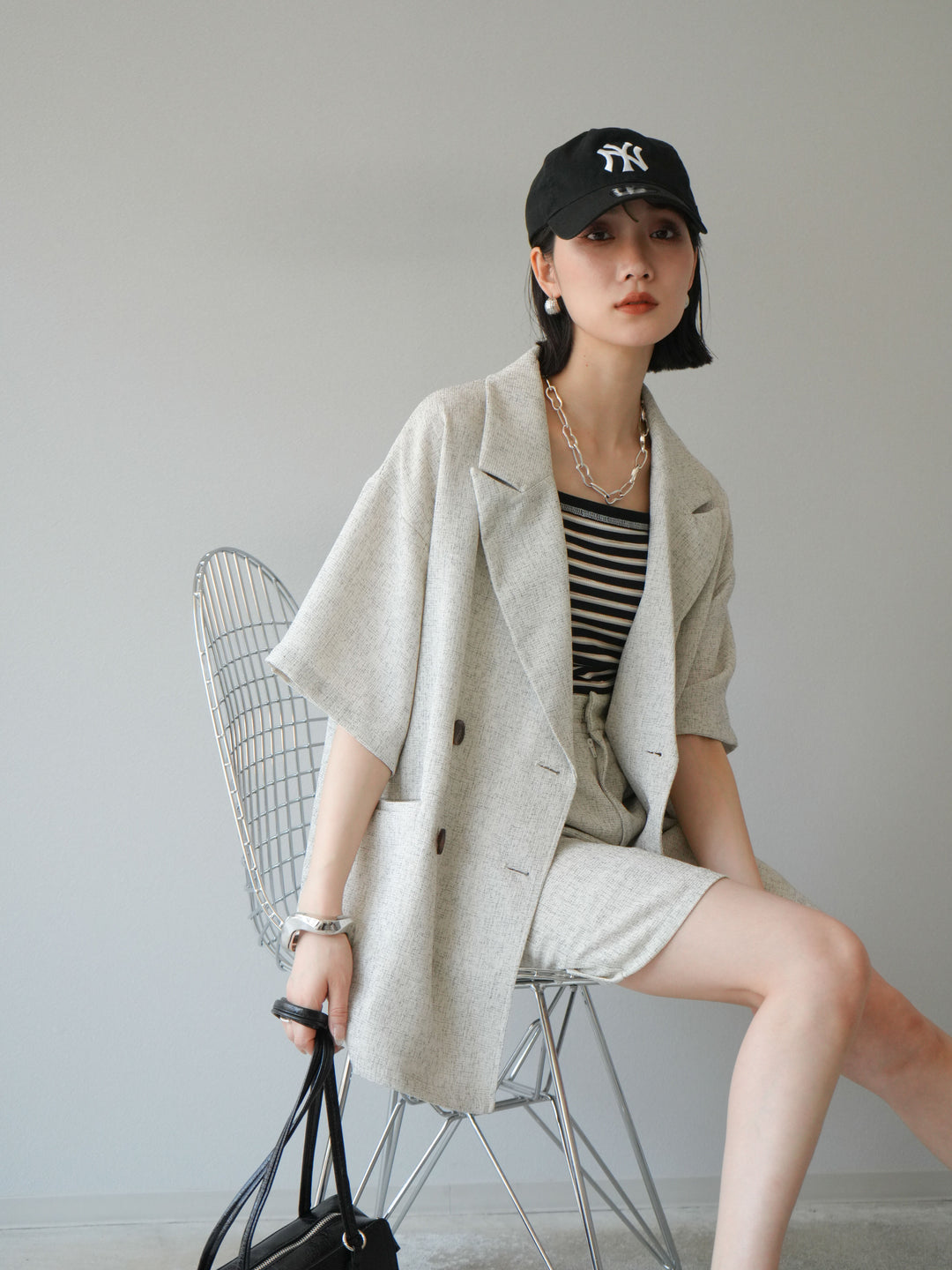 [SET]サマーツイードハーフジャケット+サマーツイードハーフパンツ(2set)