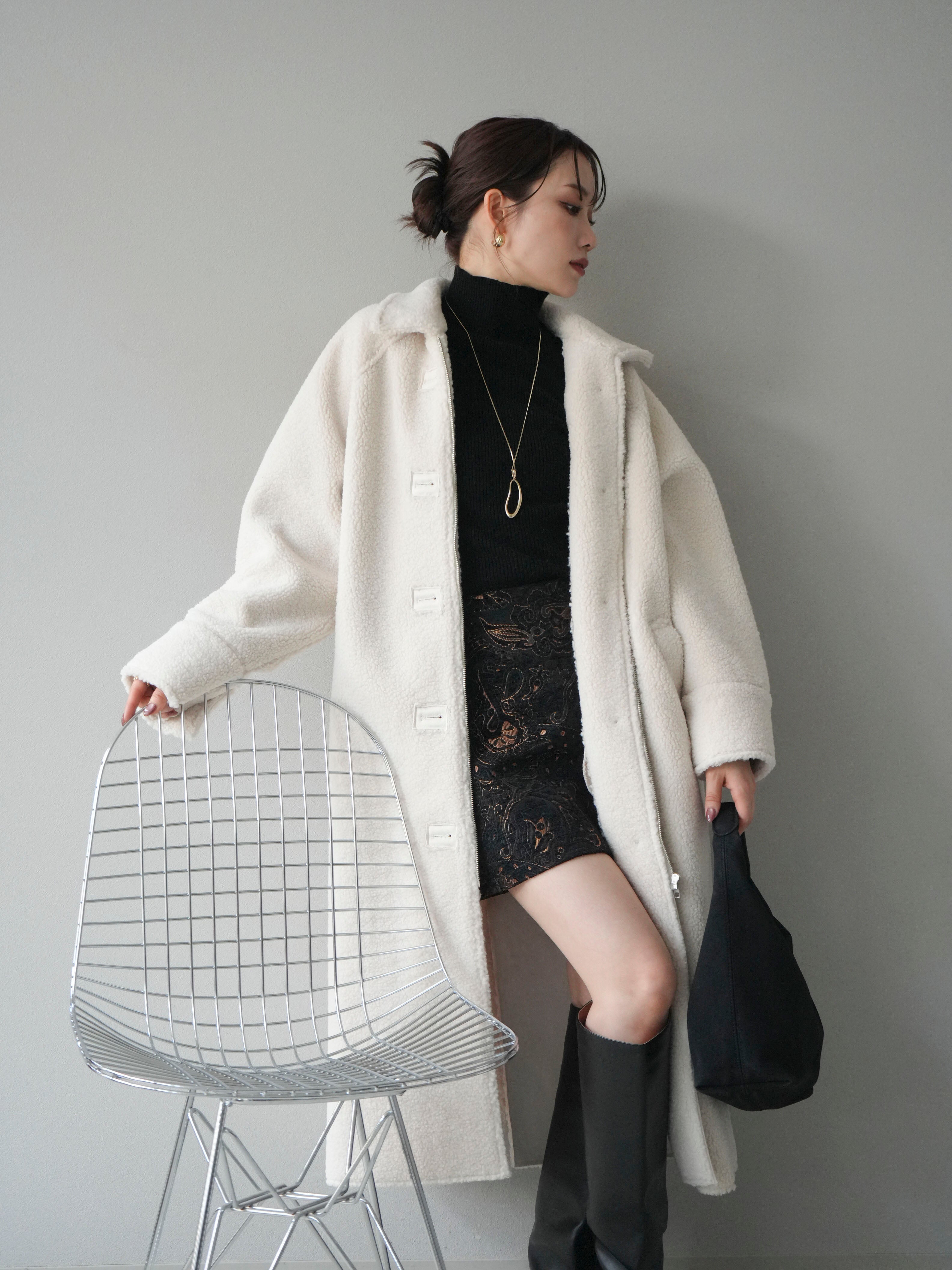 リュミエ lumier ムートン ボア ロングコート SET]ボアxムートンロングコート+選べるアクセセット(2set) – Lumier