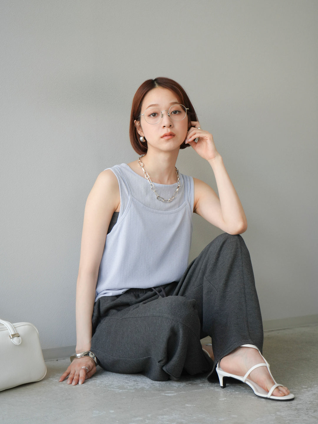 [予約]アイスタッチ2WAYデザインキャミタンク/ブルー