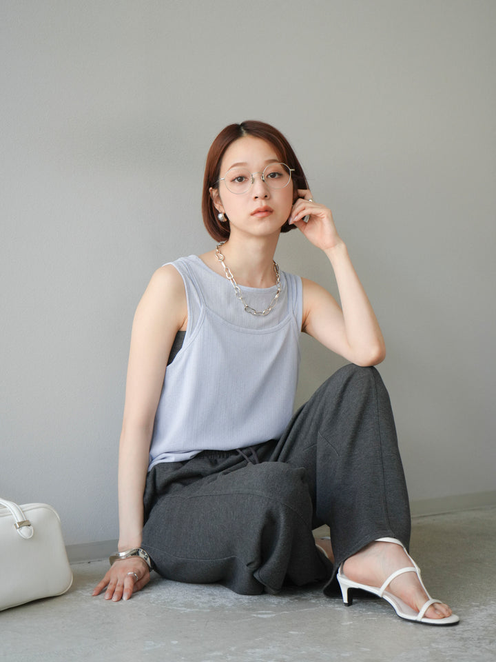 [予約]アイスタッチ2WAYデザインキャミタンク/ブルー