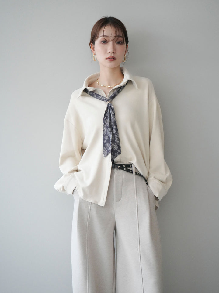 [予約]スカーフ付きスエードシャツ/ivory