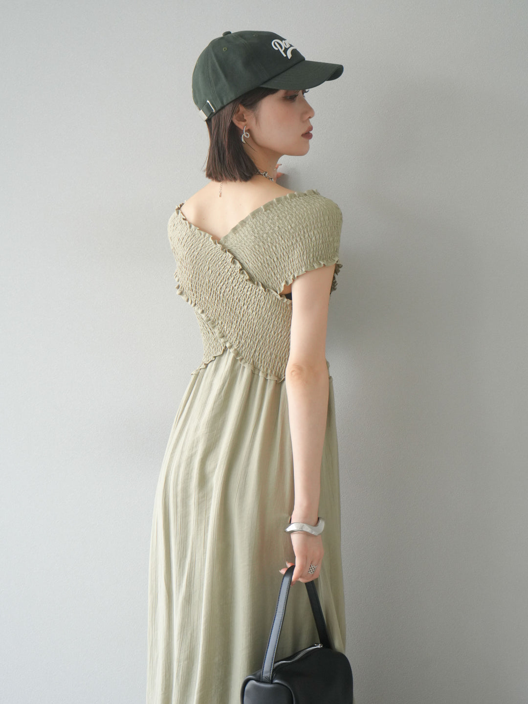 [SET]シャーリングクロスワンピース+シャーリングクロスワンピース(2set)