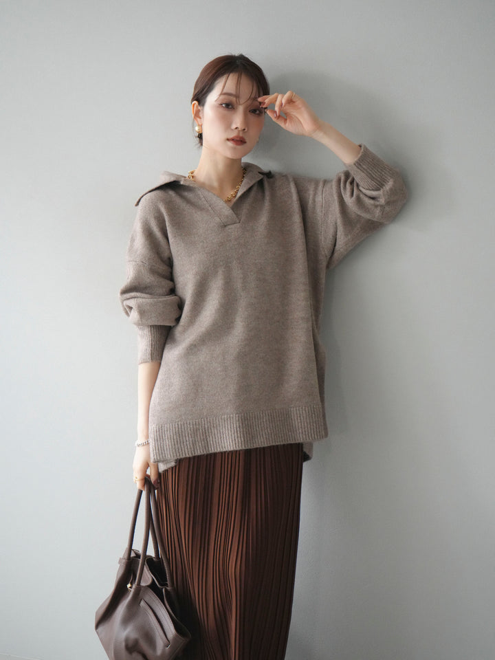 [SET]スキッパーオーバーニットプルオーバー+選べるアクセセット(2set)