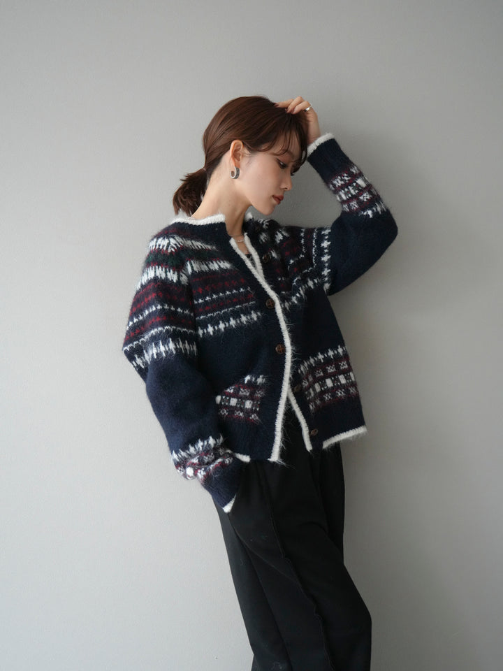 [SET]求心柄ウッドボタンニットカーディガン+2WAYデザインスウェットパンツ(2set)