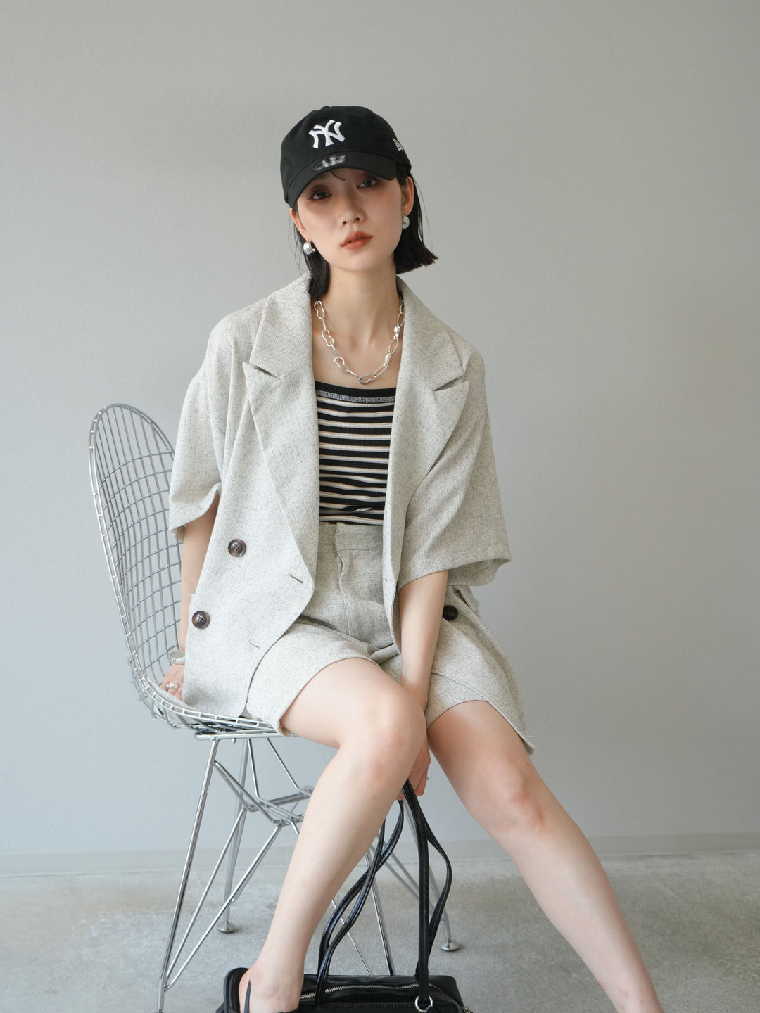 [SET]サマーツイードハーフジャケット+サマーツイードハーフパンツ(2set)