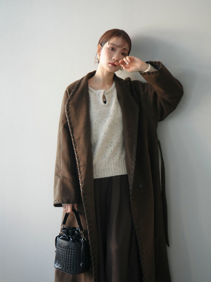 [SET]ハンドステッチ裏中綿ロングコート+ハンドステッチ裏中綿ロングコート(2set)