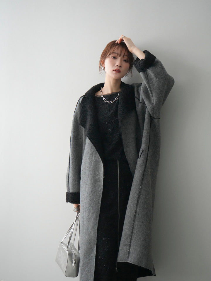 [予約]アウトシーム裏ボアコート/gray