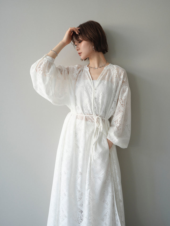 [SET]シアーレースロングガウン+シアーレースイージーパンツ(2set)