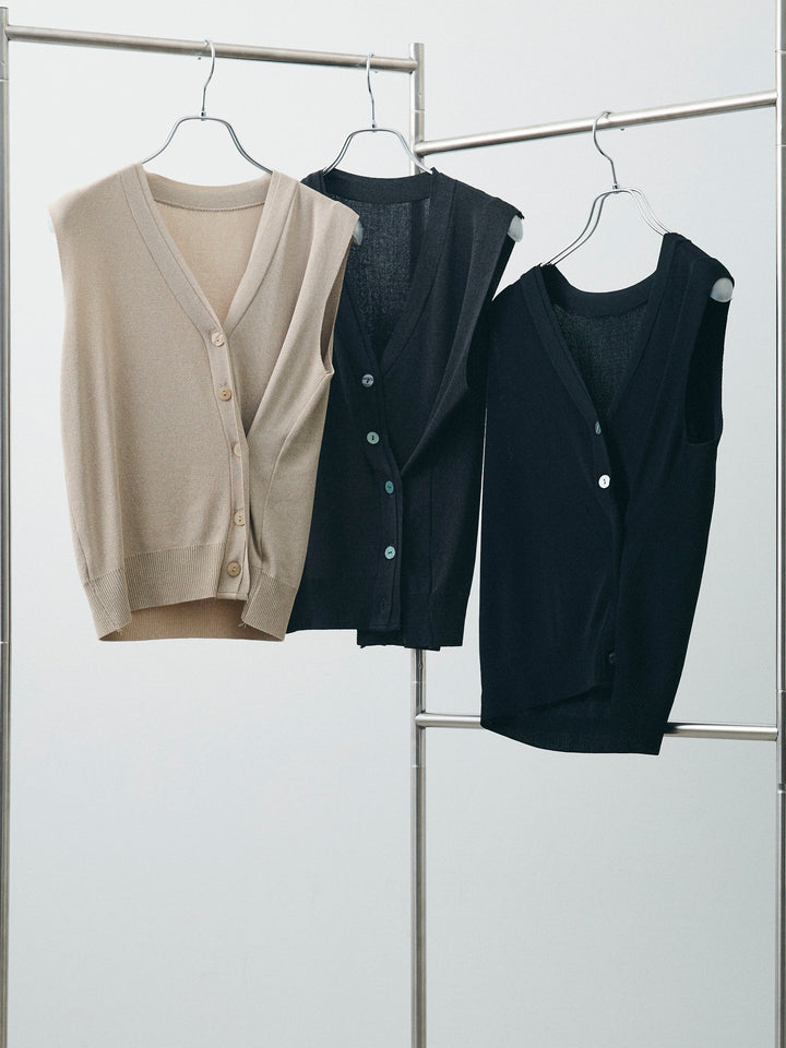 [SET]クールタッチ2WAYデザインニットベスト+クールタッチ2WAYデザインニットベスト(2set)