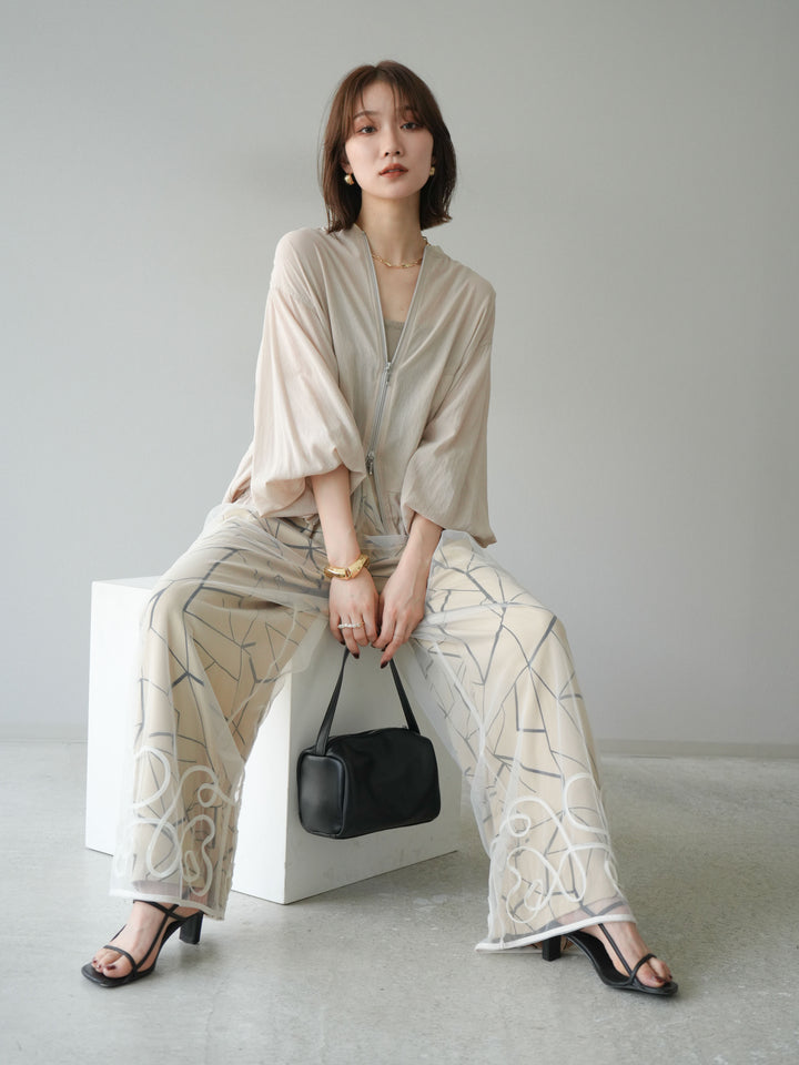 [預訂] Washer Sheer Blouson/象牙白