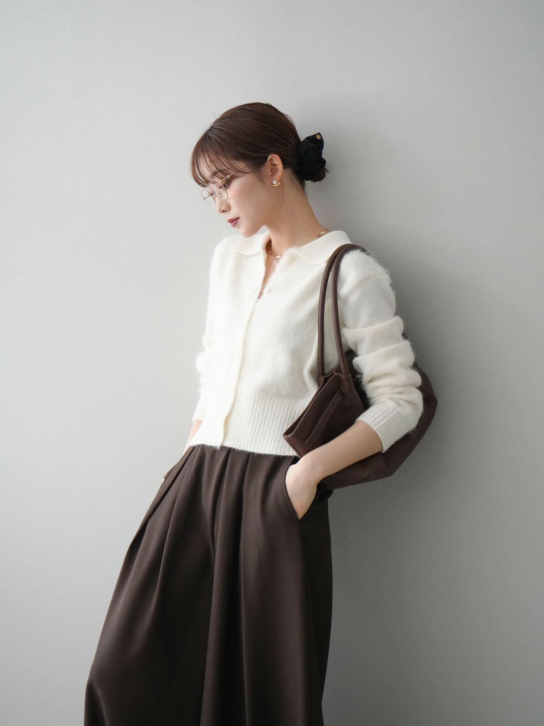 [SET]モヘア衿付きボタンプルオーバー+モヘア衿付きボタンプルオーバー(2set)