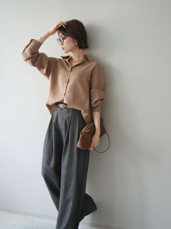 [予約]バックVレースデザインシャツ/beige