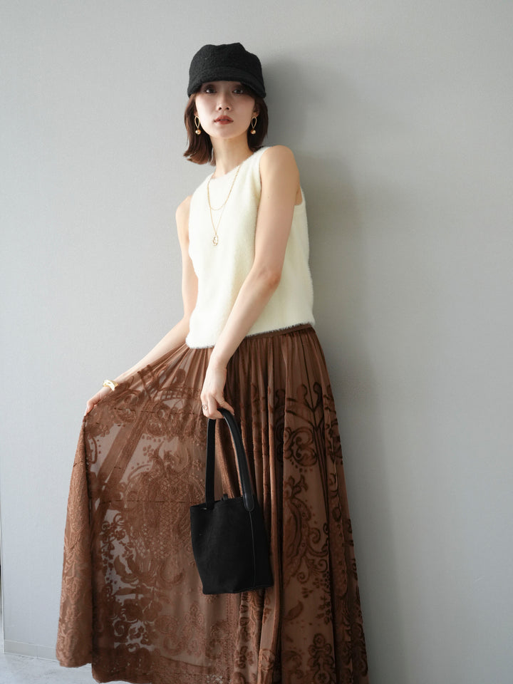 [予約]シャギーニットタンクトップ/アイボリー