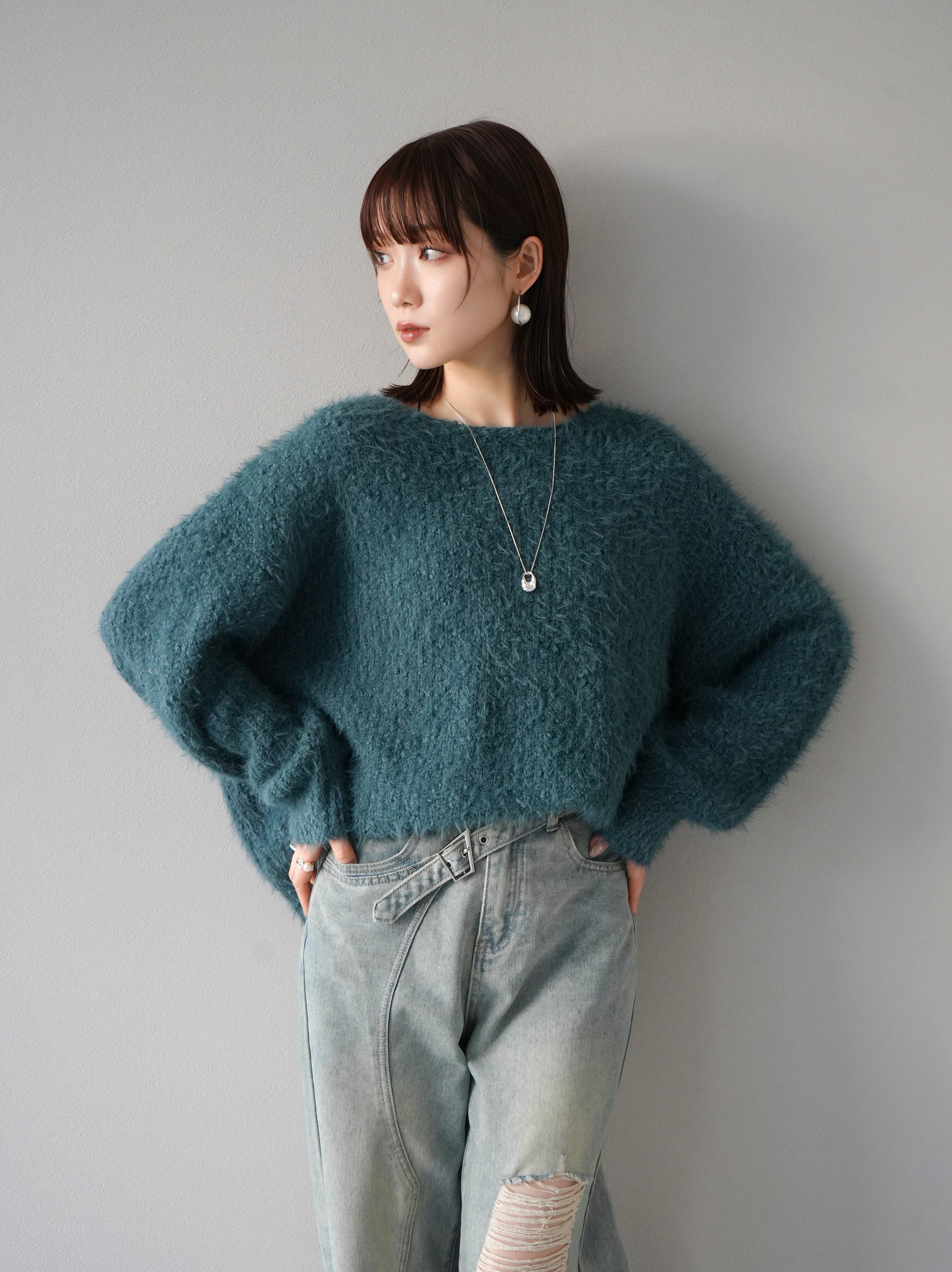 Arpege story シャギーカーデ Mサイズ ブルーミント Arpege story シャギーカーデ Mサイズ ブルーミント - メルカリ