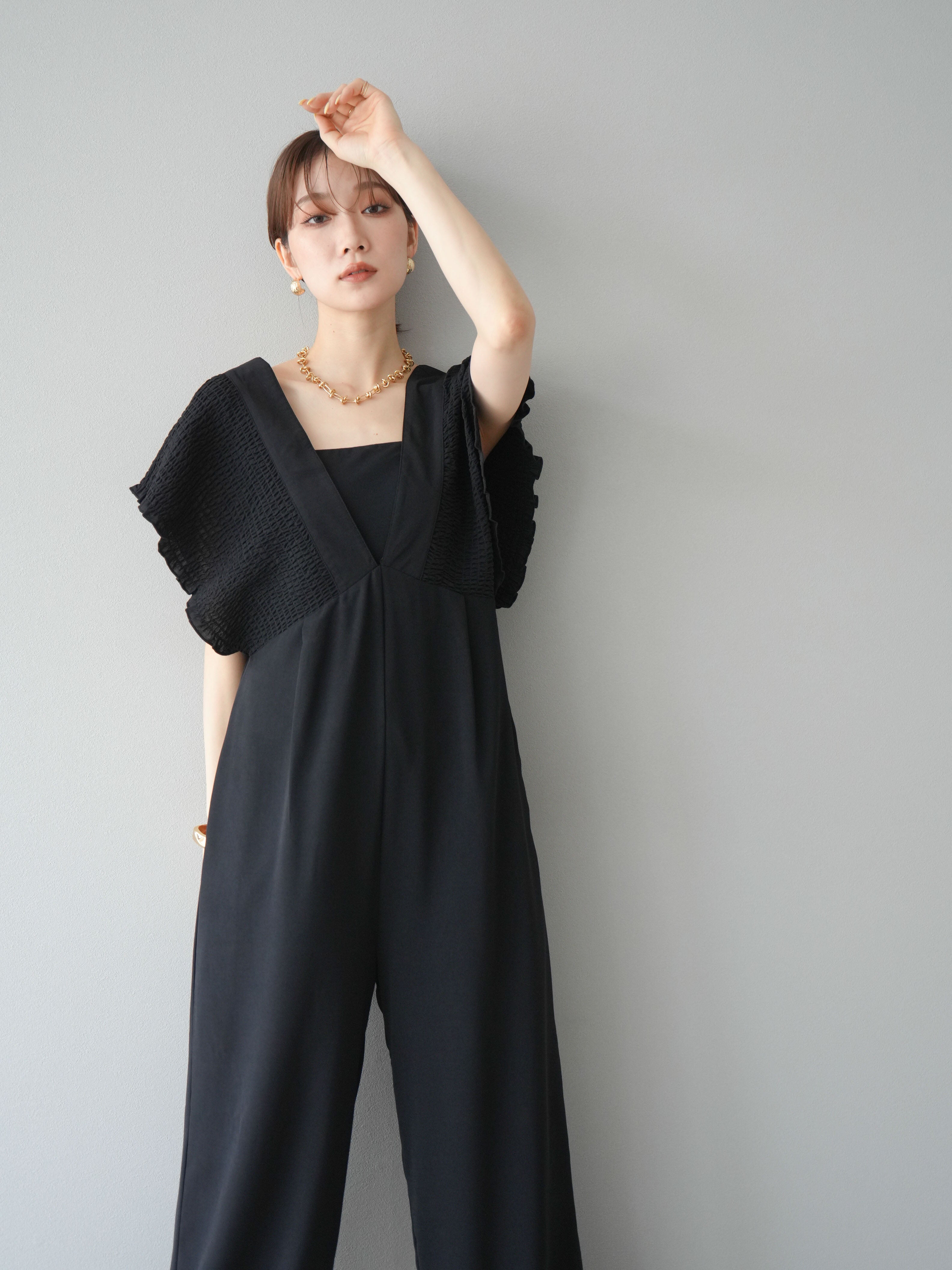 予約]エステルシャーリングオールインワン/ブラック – Lumier